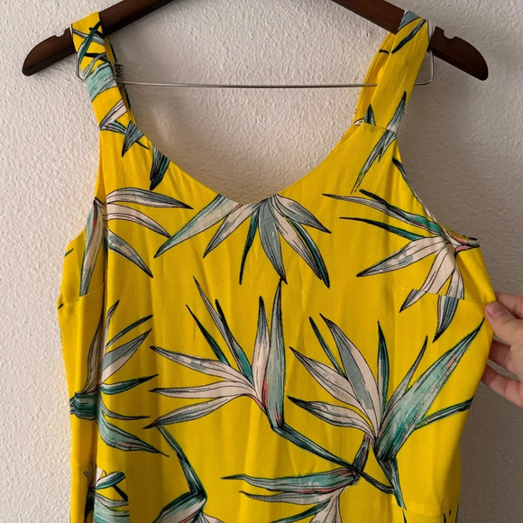 1. State Sunny Yellow Tropical Floral Mini Shift Dress Medium Vibrant Casual - Picture 3 of 12